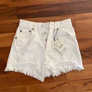 Zara white jean shorts